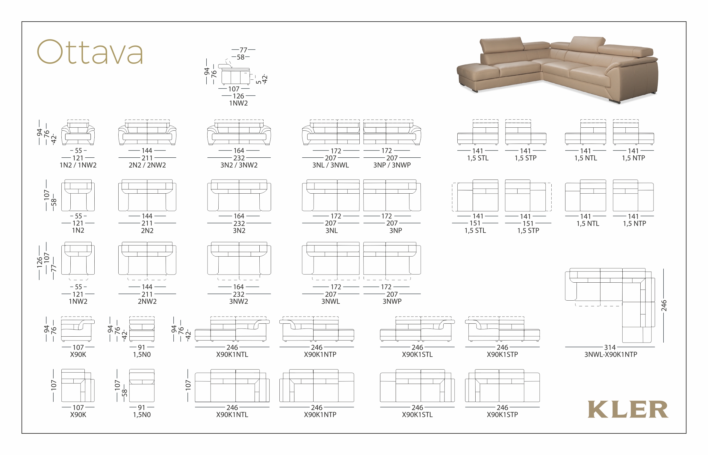 Narożnik KLER Ottava W193 | sklep KLER